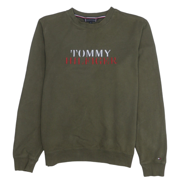 Tommy Hilfiger Men's Green Embroidered Logo Sweatshirt Size M