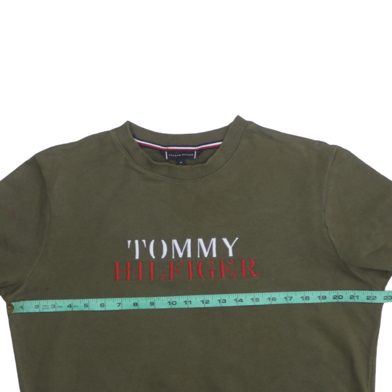 Tommy Hilfiger Men's Green Embroidered Logo Sweatshirt Size M