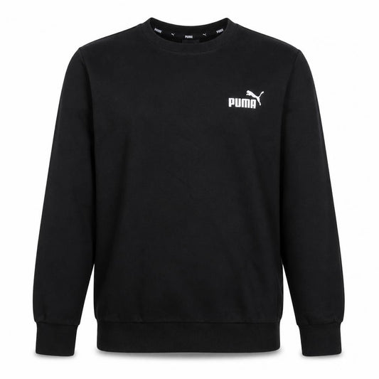 Front view of Puma Men's Black Crew Neck Sweatshirt, size M, Regular Fit