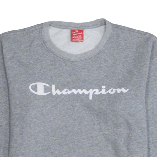 Champion Men's Grey Medium Pullover Sweatshirt Logo Graphic
