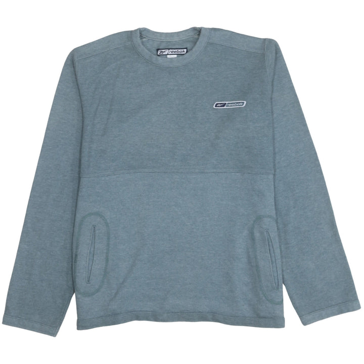 Reebok Women Blue Size 12 Pullover Sweatshirt Crew Neck Long Sleeve