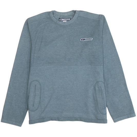 Reebok Women Blue Size 12 Pullover Sweatshirt Crew Neck Long Sleeve