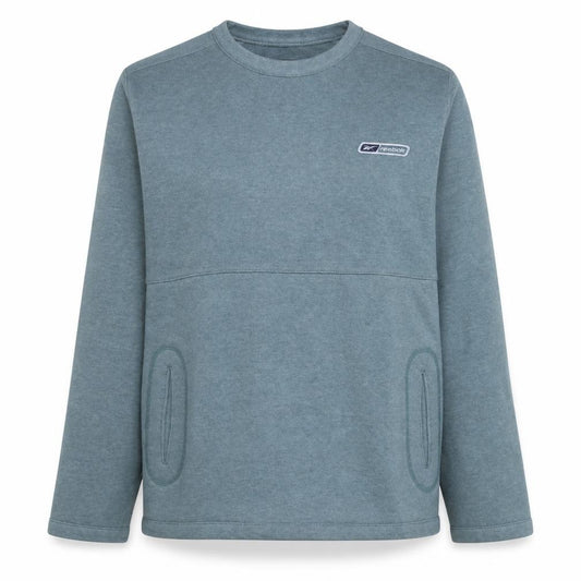 Front view of Reebok Women Blue, size 12, Pullover Sweatshirt Crew Neck Long Sleeve