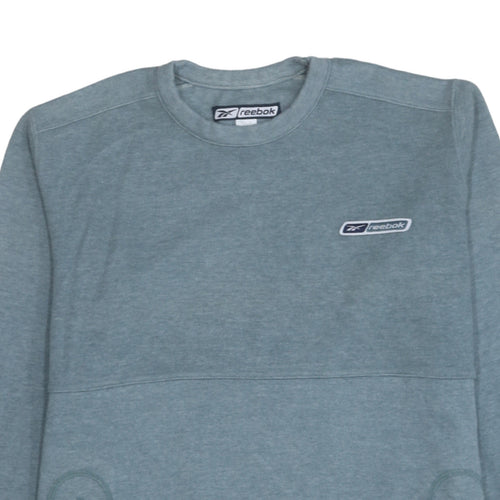 Reebok Women Blue Size 12 Pullover Sweatshirt Crew Neck Long Sleeve