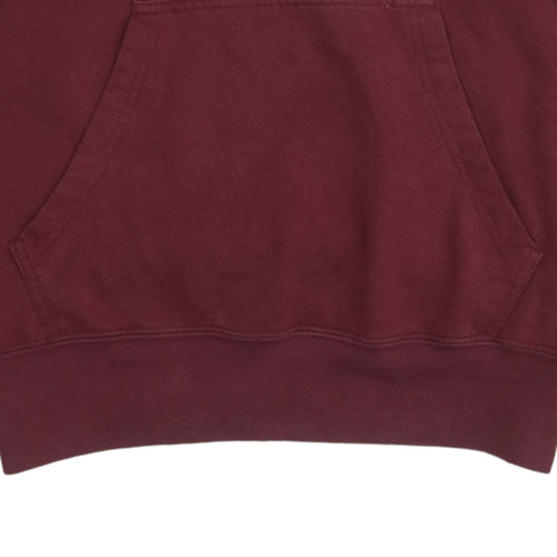 Champion Men's Red Pullover Hoodie Medium Logo Cotton Blend