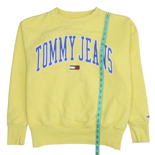 Tommy Jeans Women's Yellow Cotton Crew Neck Pullover Sweatshirt M