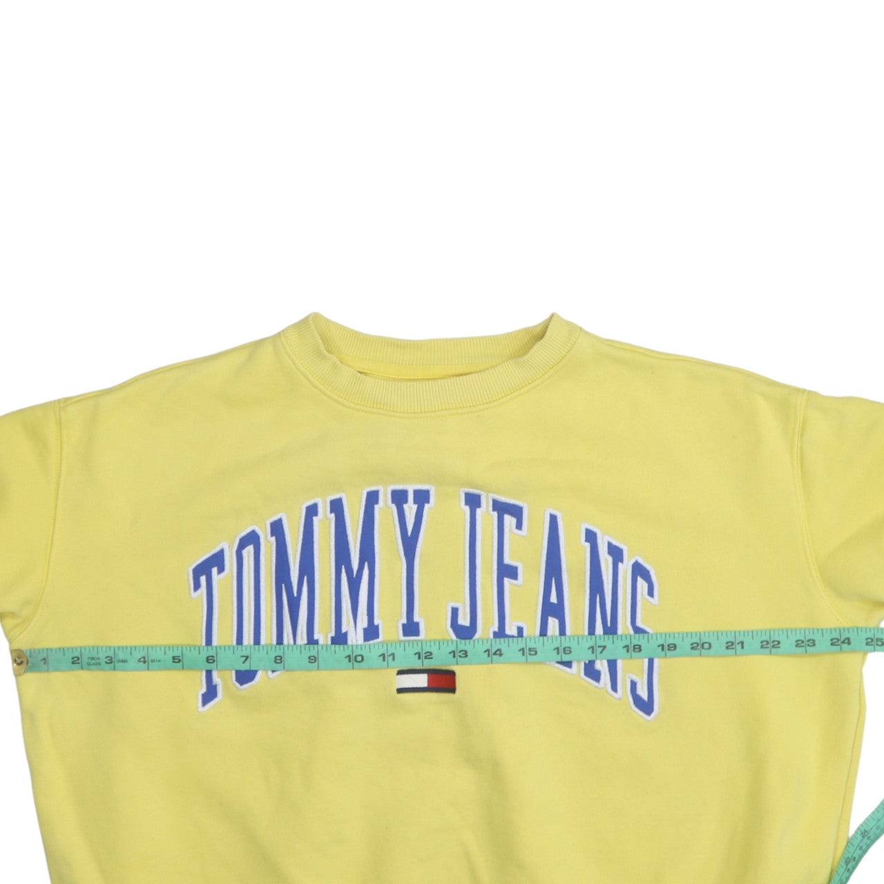 Tommy Jeans Women's Yellow Cotton Crew Neck Pullover Sweatshirt M