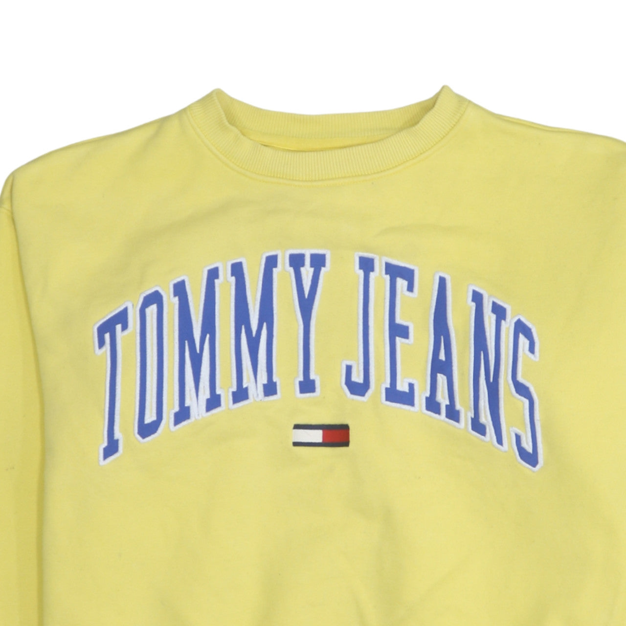 Tommy Jeans Women's Yellow Cotton Crew Neck Pullover Sweatshirt M