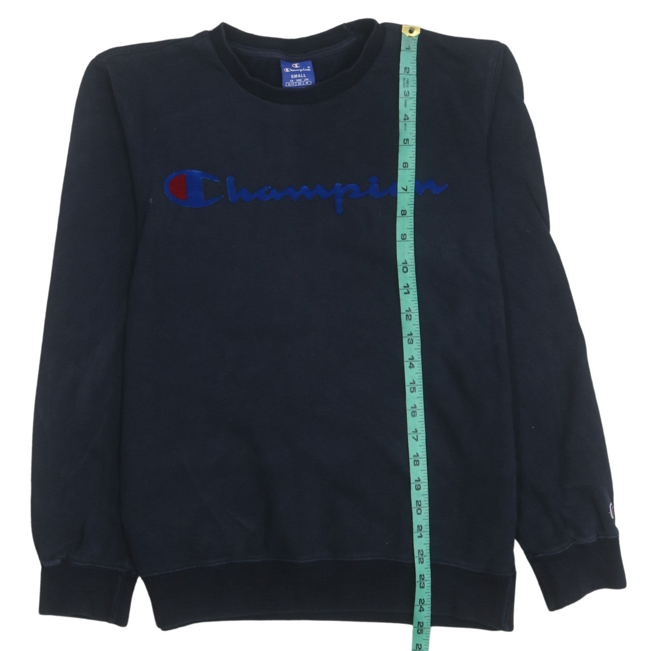 Champion Men's Blue Small Pullover Sweatshirt Crew Neck Logo