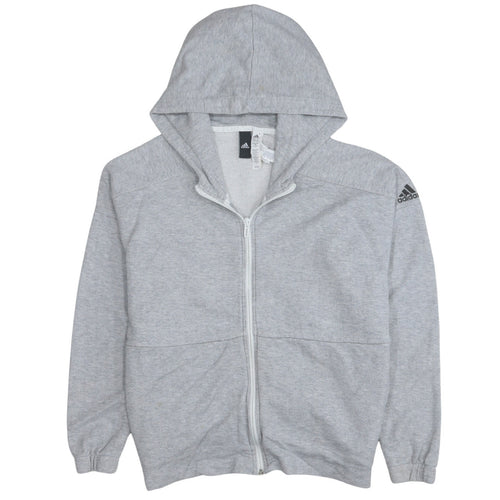 Adidas Women’s Grey Full Zip Hoodie XL Cotton Blend Casual