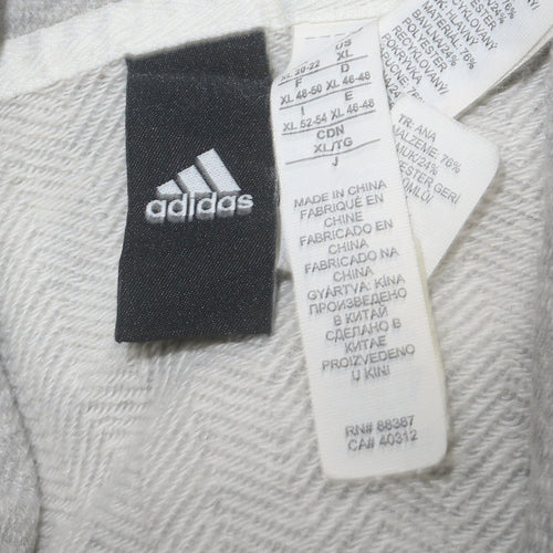 Adidas Women’s Grey Full Zip Hoodie XL Cotton Blend Casual
