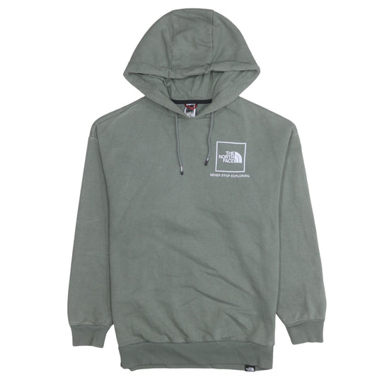 The North Face Womens Green Pullover Hoodie Medium Logo Print Casual