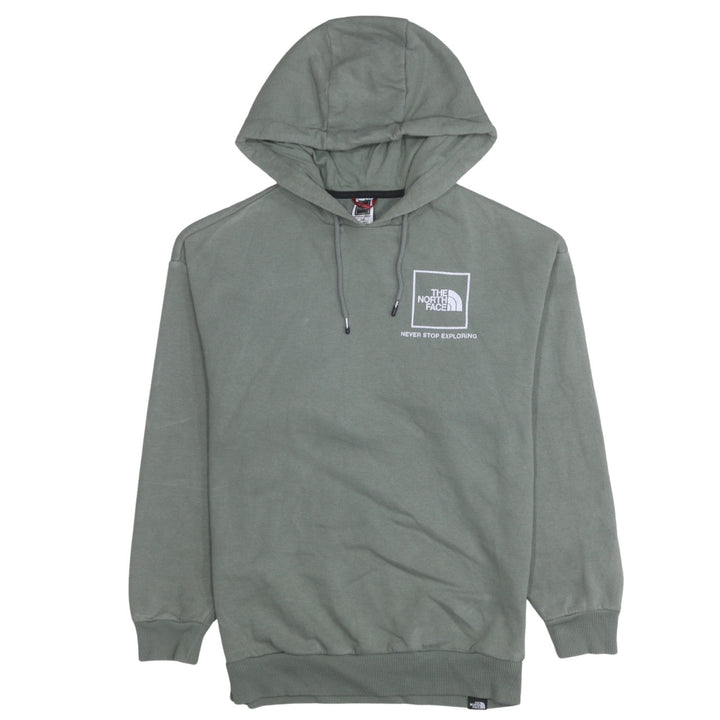 The North Face Womens Green Pullover Hoodie Medium Logo Print Casual