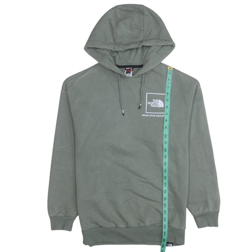 The North Face Womens Green Pullover Hoodie Medium Logo Print Casual