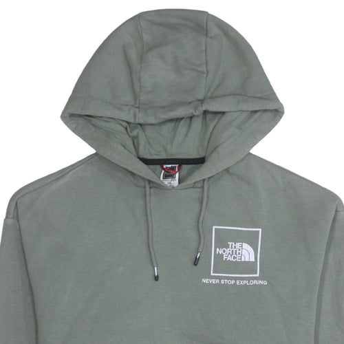 The North Face Womens Green Pullover Hoodie Medium Logo Print Casual