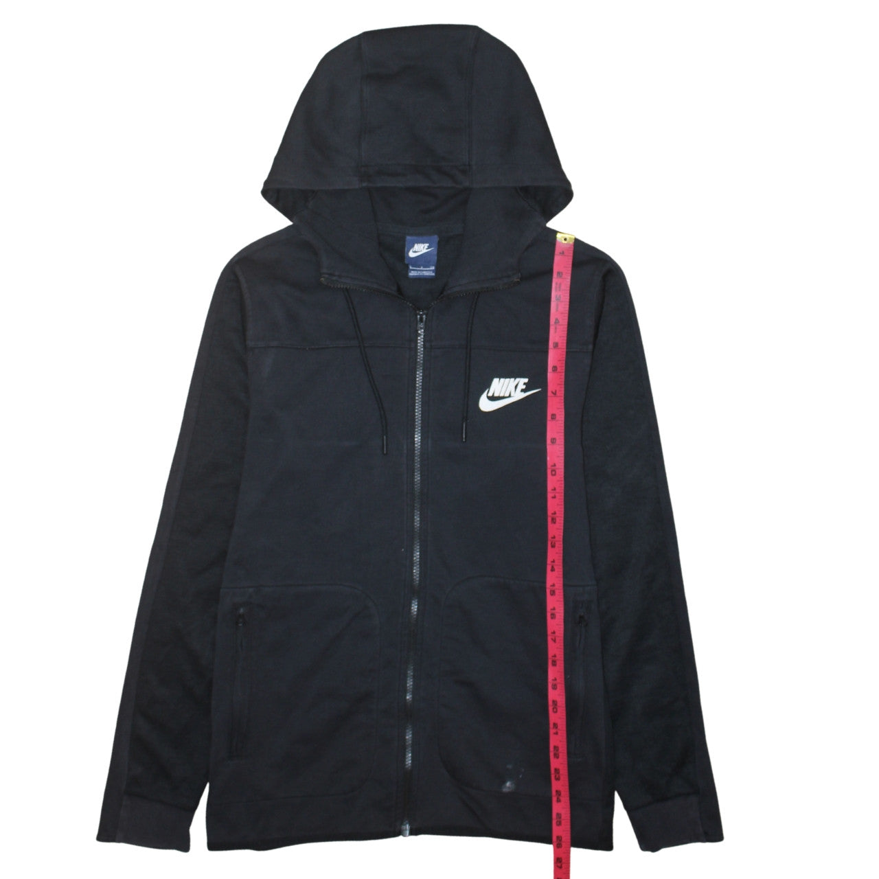 Nike Men's Black Full Zip Hoodie Small Sportswear Cotton Blend