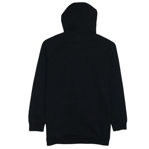 Adidas Womens Black Pullover Hoodie Size 12-14 Logo Print Cotton Blend
