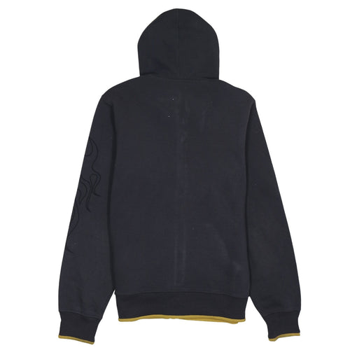 Poto Wears Mens Black XL Full Zip Dragon Hoodie with Yellow Lining
