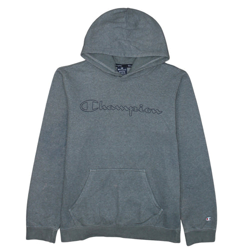 Champion Men's Grey Medium Pullover Hoodie with Logo Design