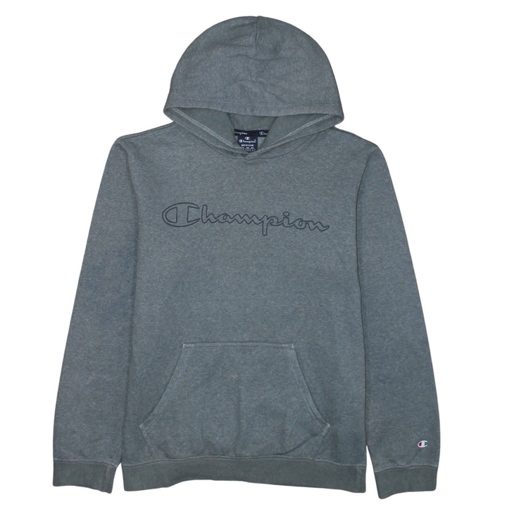 Champion Men's Grey Medium Pullover Hoodie with Logo Design