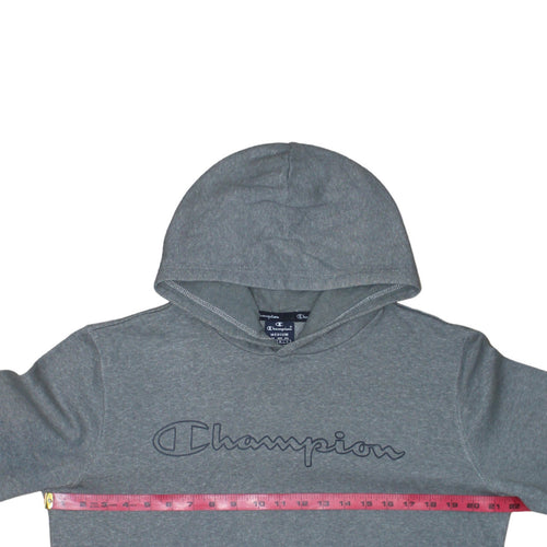 Champion Men's Grey Medium Pullover Hoodie with Logo Design