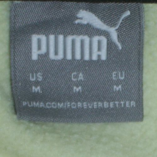 Puma Men's Yellow Pullover Hoodie M Logo Fleece Sweatshirt
