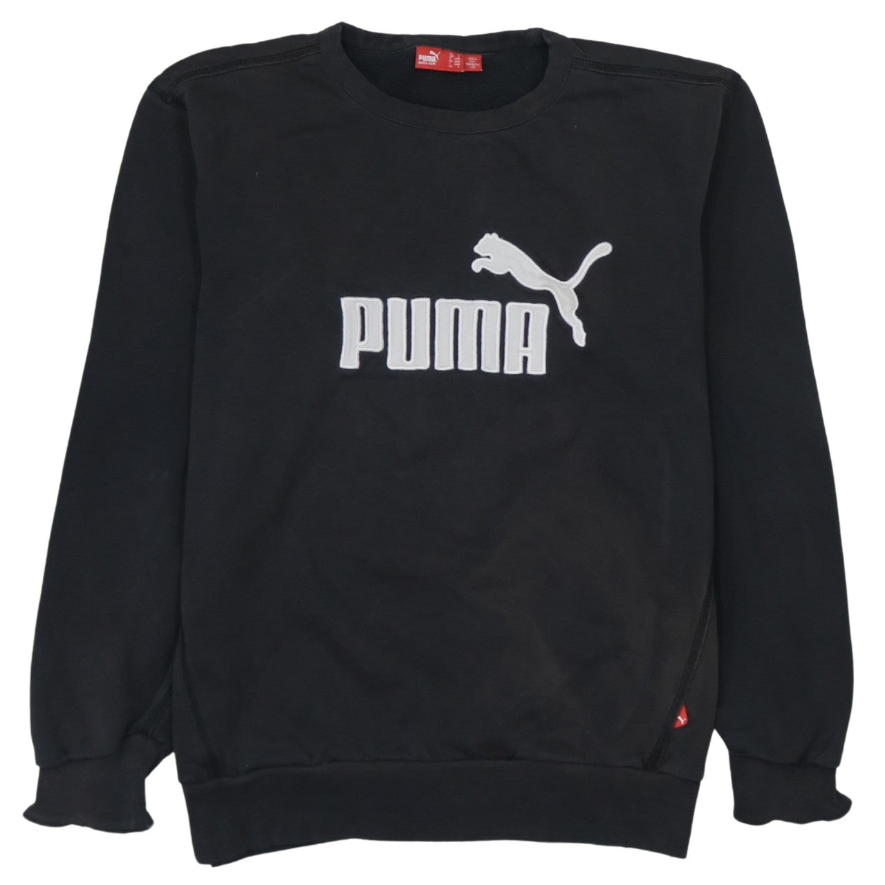 Puma Men's Black Crew Neck Logo Pullover Sweatshirt Size S