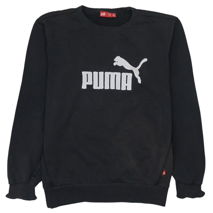 Puma Men's Black Crew Neck Logo Pullover Sweatshirt Size S