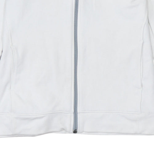 Nike Women's Grey White Full Zip Hoodie Size L 16/18 Hooded Sportswear