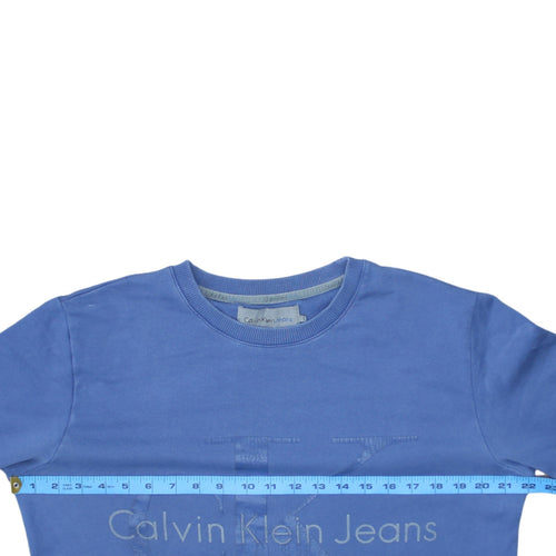 Calvin Klein Jeans Men's Blue Logo Pullover Sweatshirt L