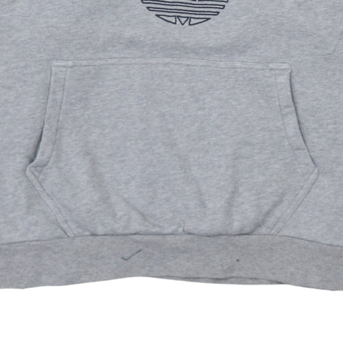 Adidas Mens Grey Blue 1/2 Zip Hoodie Size L Sportswear