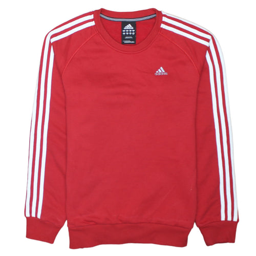 Adidas Men's Red Crew Neck Pullover Sweatshirt Size S Essentials