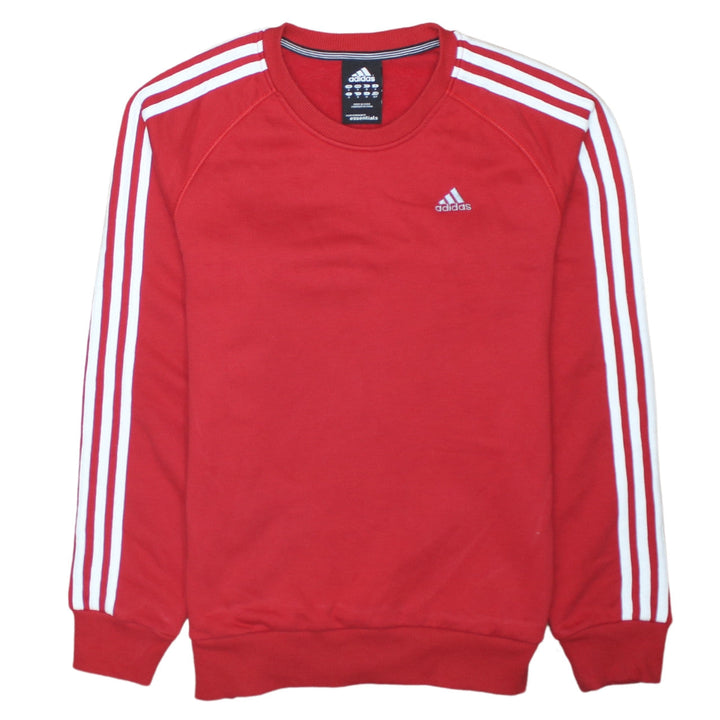 Adidas Men's Red Crew Neck Pullover Sweatshirt Size S Essentials