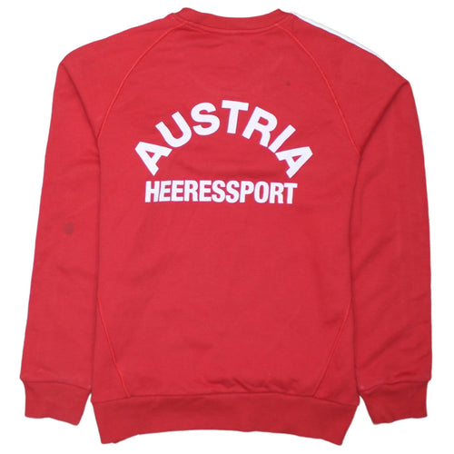 Adidas Men's Red Crew Neck Pullover Sweatshirt Size S Essentials