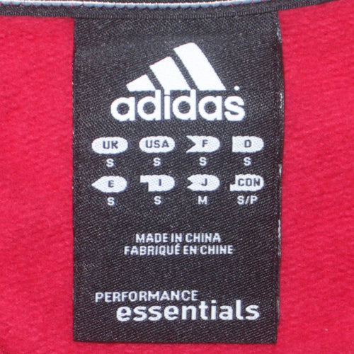 Adidas Men's Red Crew Neck Pullover Sweatshirt Size S Essentials