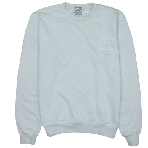 Nike Men's White Embroidered Logo Pullover Sweatshirt M Regular Fit