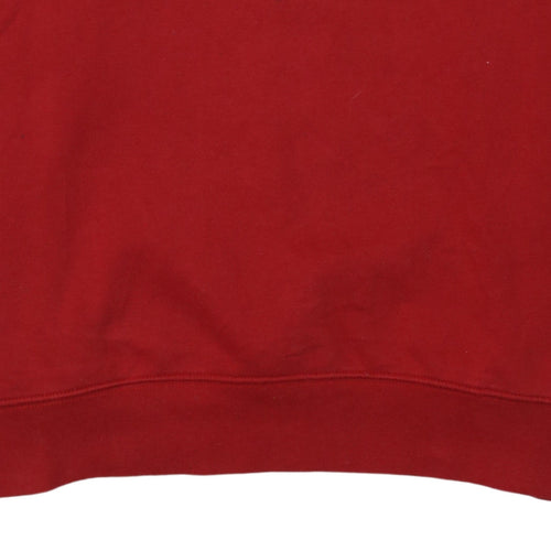 FILA Men’s Red Pullover Hoodie L Logo Fleece Sportswear