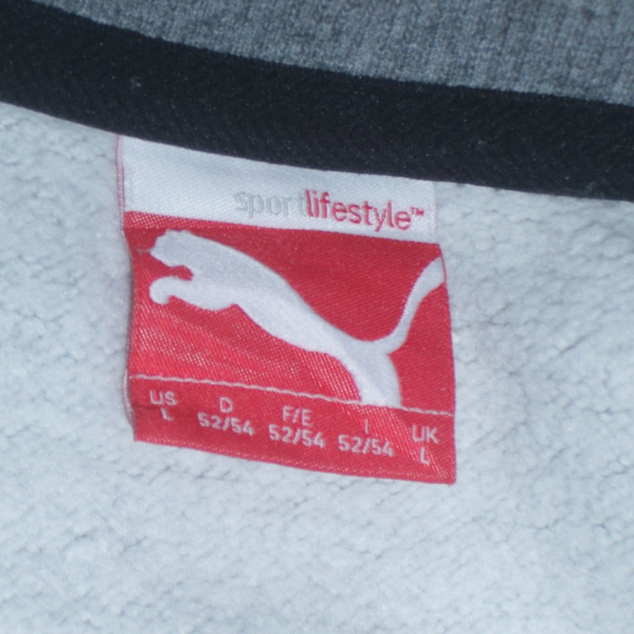 Puma Mens Grey L Crew Neck Pullover Sweatshirt Embroidered Logo