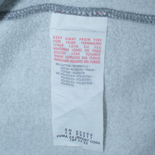 Puma Mens Grey L Crew Neck Pullover Sweatshirt Embroidered Logo