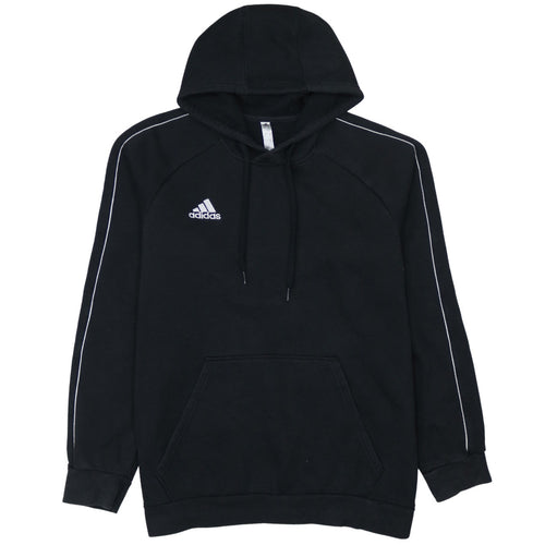 Adidas Mens Black Pullover Hoodie L Regular Fit Fleece Sportswear