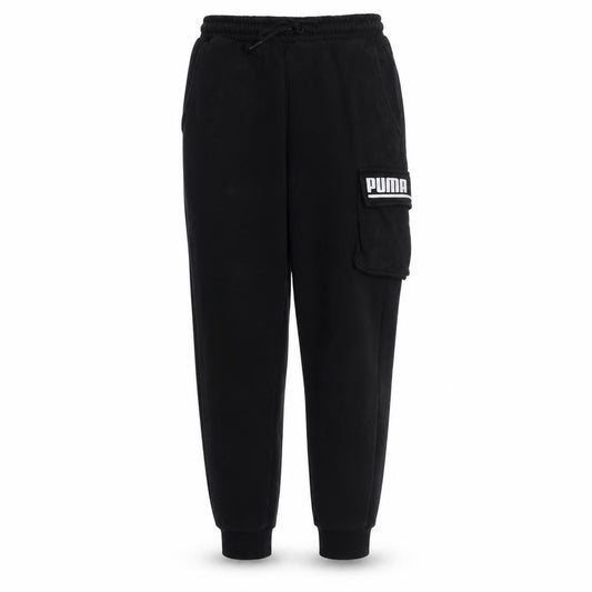 Front view of Puma Men's Black Regular Fit Jogger Fleece Sweatpants S