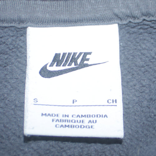 Nike Men’s Grey Pullover Hoodie Small Fleece Logo Sportswear