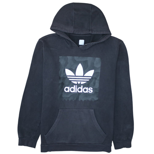 Adidas Men's Black Pullover Hoodie M Trefoil Logo Fleece Sweatshirt
