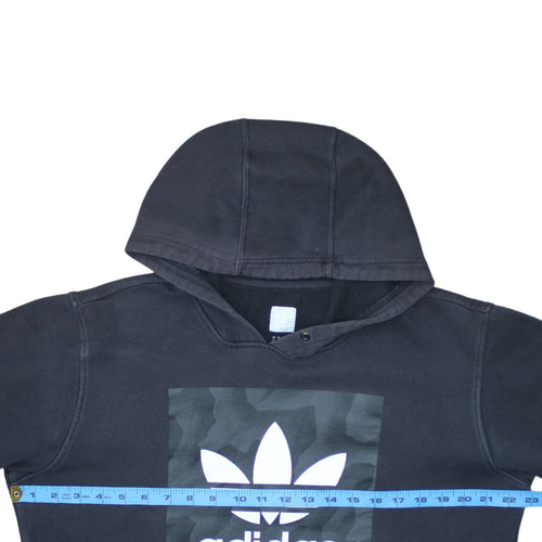 Adidas Men's Black Pullover Hoodie M Trefoil Logo Fleece Sweatshirt