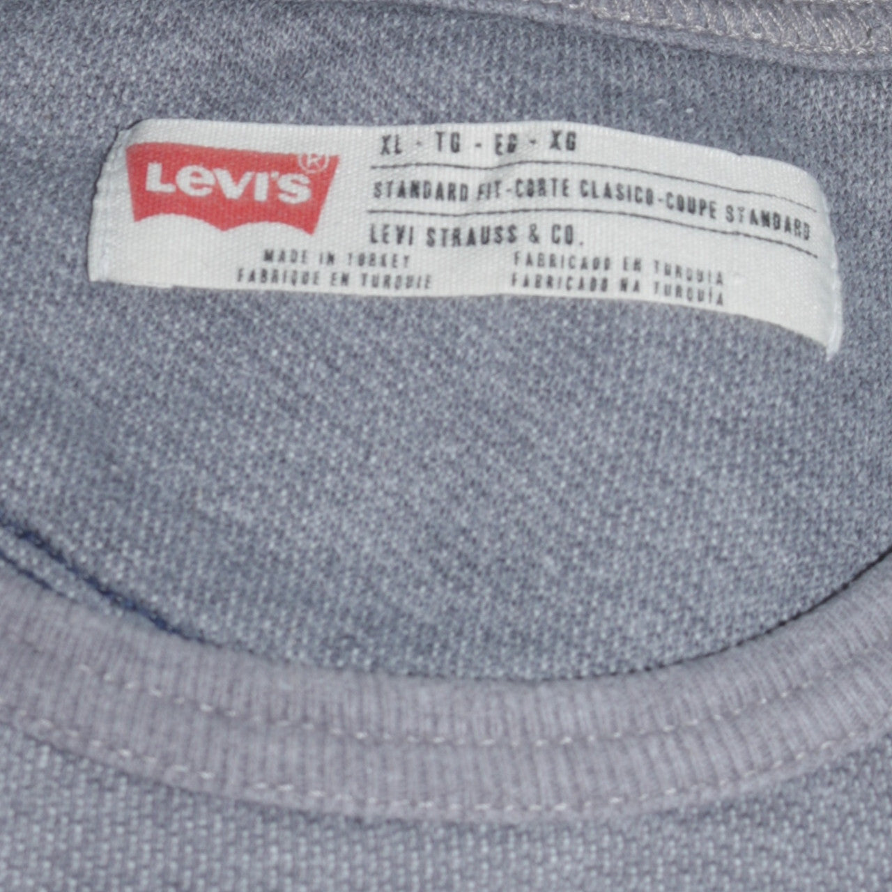 Levi's Men's Grey XL Classic Crew Neck Sweatshirt