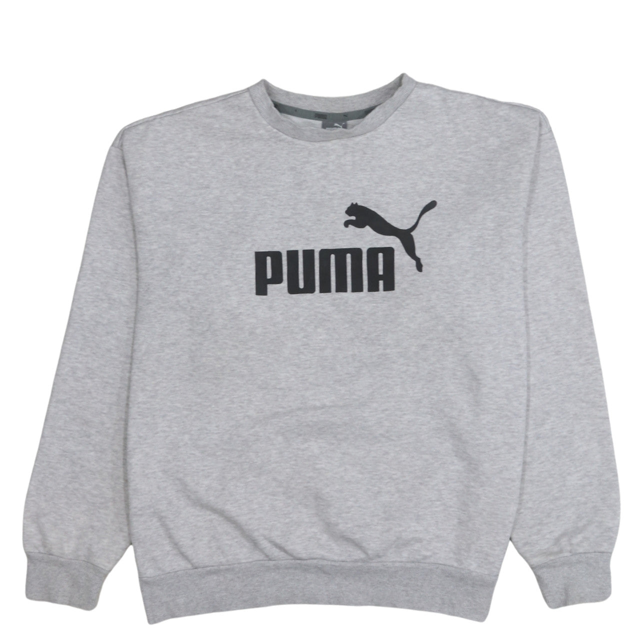 Puma Men's Grey Medium Logo Crew Neck Pullover Sweatshirt