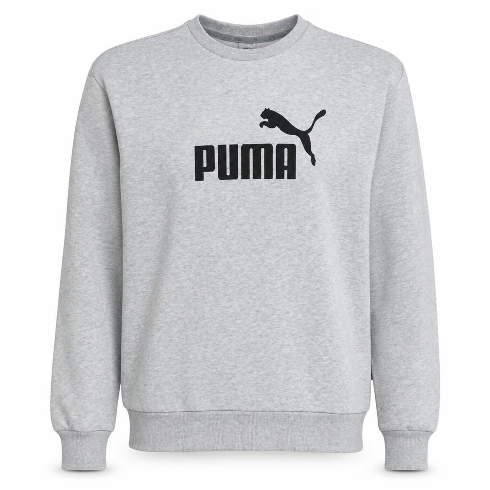 Puma Men's Grey Medium Logo Crew Neck Pullover Sweatshirt