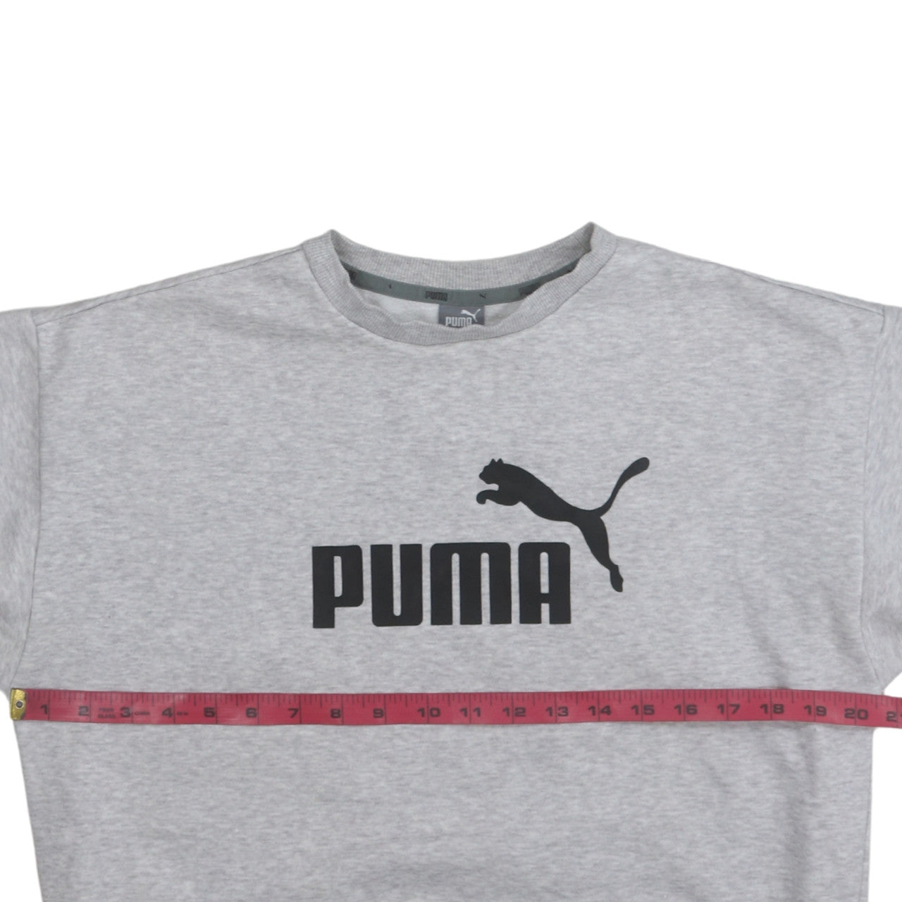 Puma Men's Grey Medium Logo Crew Neck Pullover Sweatshirt
