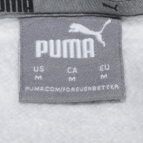 Puma Men's Grey Medium Logo Crew Neck Pullover Sweatshirt