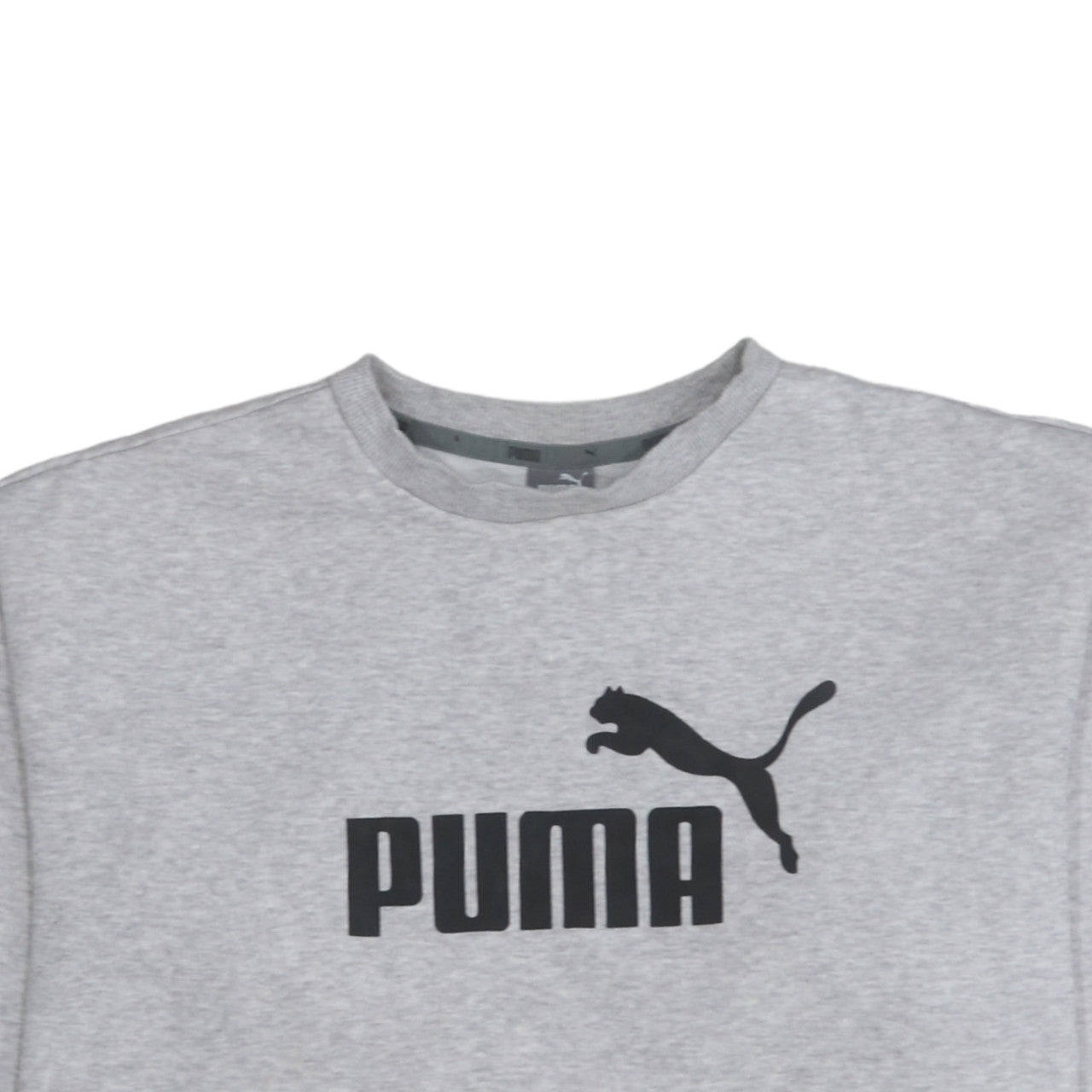 Puma Men's Grey Medium Logo Crew Neck Pullover Sweatshirt